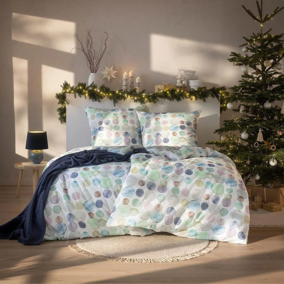 Estella Colour Dots Bettwäsche, Flanell, 2-teilig, hohe Strapazierfähigkeit, pflegeleicht, formstabil