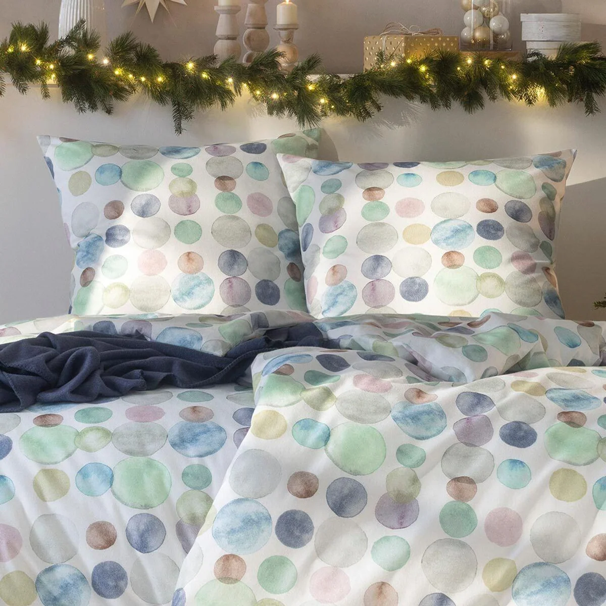 Estella Colour Dots Bettwäsche, Flanell, 2-teilig, hohe Strapazierfähigkeit, pflegeleicht, formstabil 2