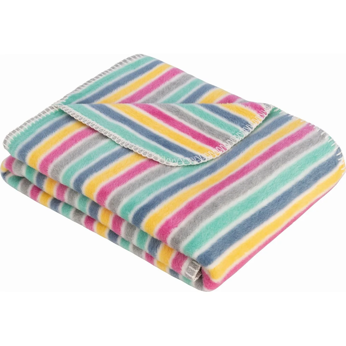 s.Oliver Junior Jacquard Decke, gestreift, farbenfroh, kuschelig