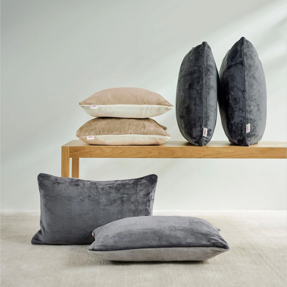 s.Oliver Dekokissen double soft, 2 Kissenhüllen, samtige Oberfläche 5