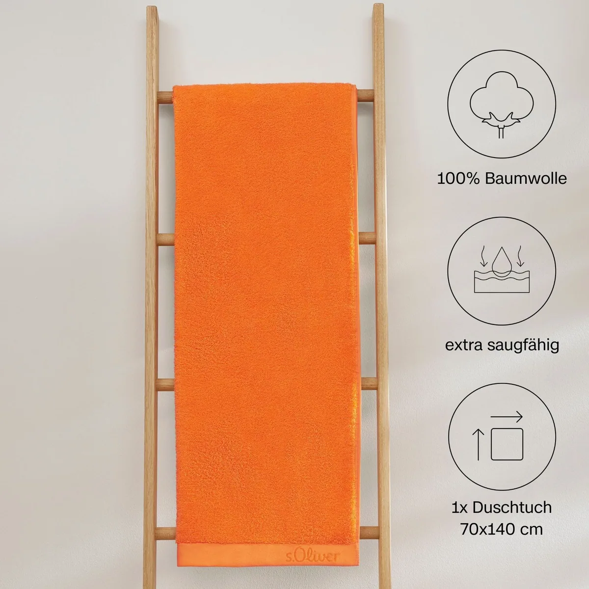 s.Oliver Duschtuch, 600 g/m², 100 % Baumwolle, schnelltrocknend, große Farbauswahl 2
