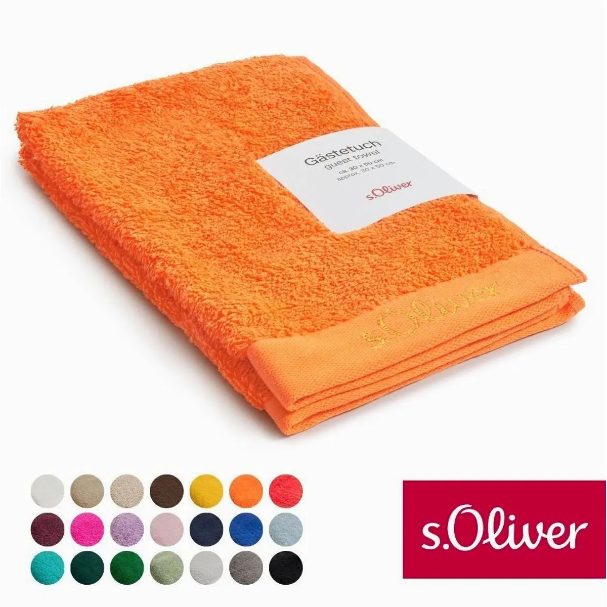 s.Oliver Gästehandtuch, 600 g/m², 100 % Baumwolle, hohe Saugfähigkeit