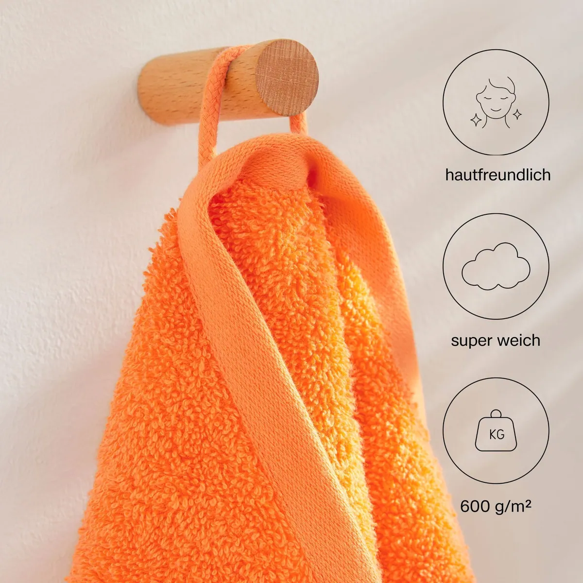 s.Oliver Gästehandtuch, 600 g/m², 100 % Baumwolle, hohe Saugfähigkeit 2