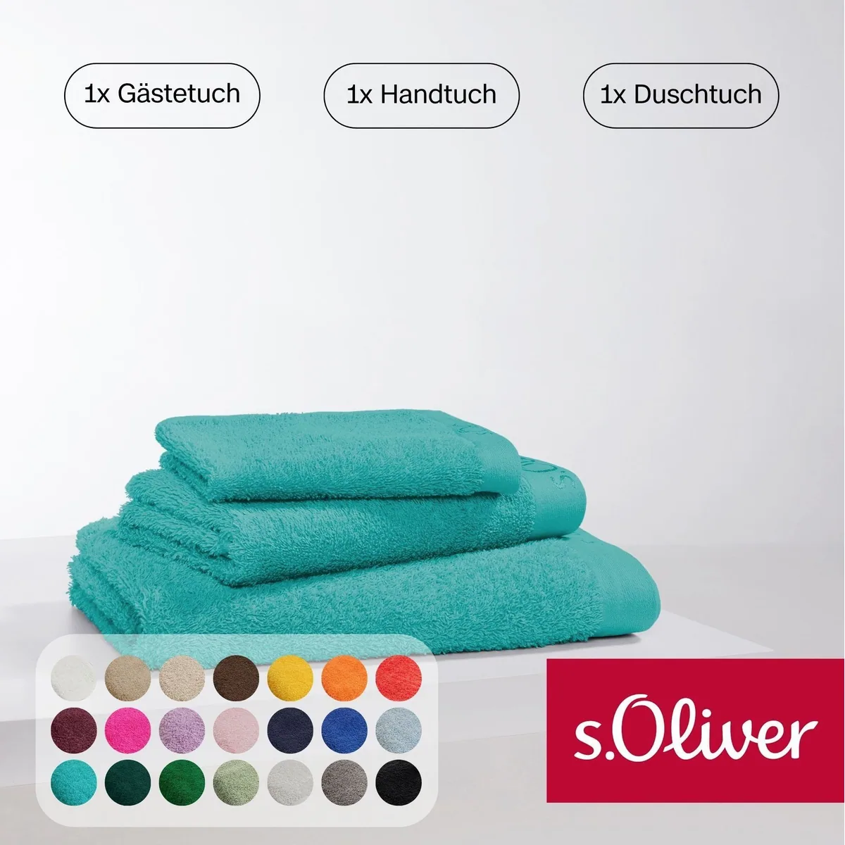 s.Oliver Handtuch Set, 600 g/m², 3-teilig — weiche Baumwolle, schnelltrocknend, langlebig