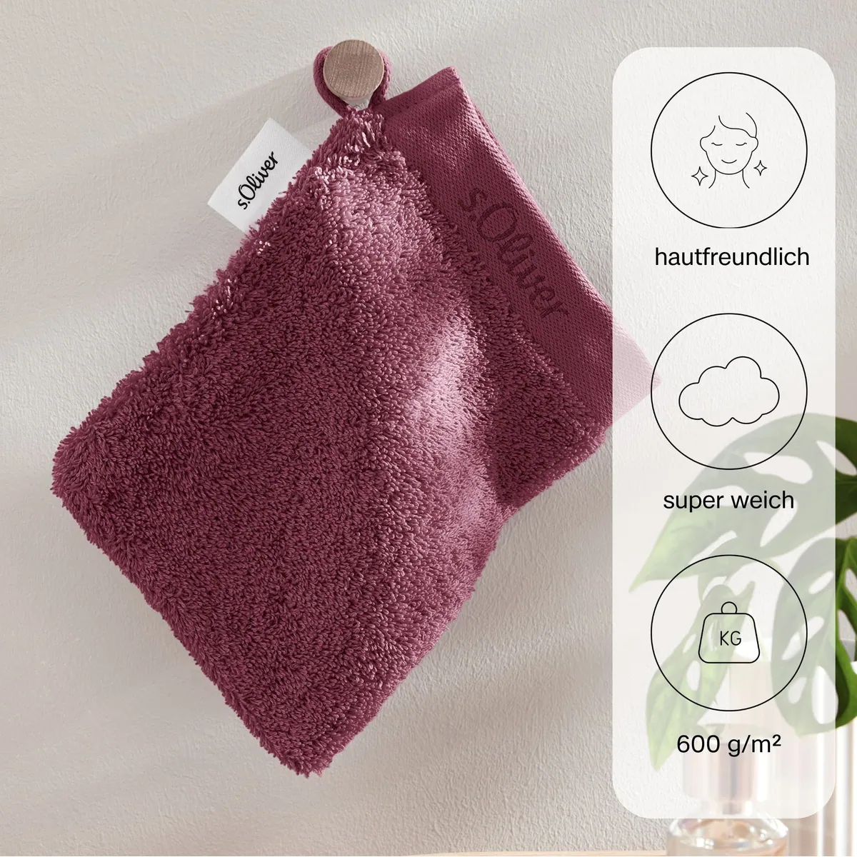 s.Oliver Waschhandschuh, 100% Baumwolle, 600 gr/m², große Farbauswahl 2