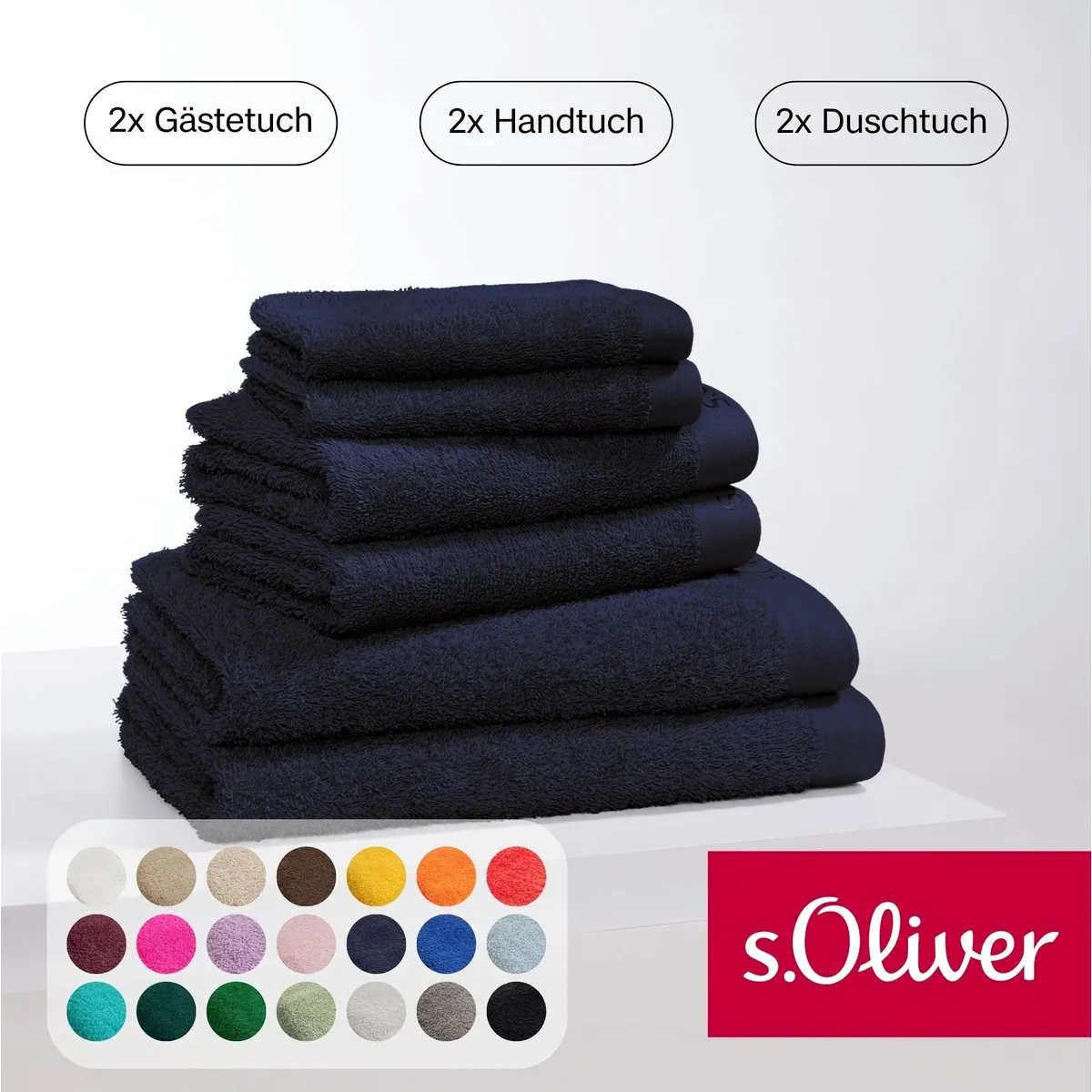 s.Oliver Handtuch Set, 600 g/m², 100% Baumwolle, 6-teilig