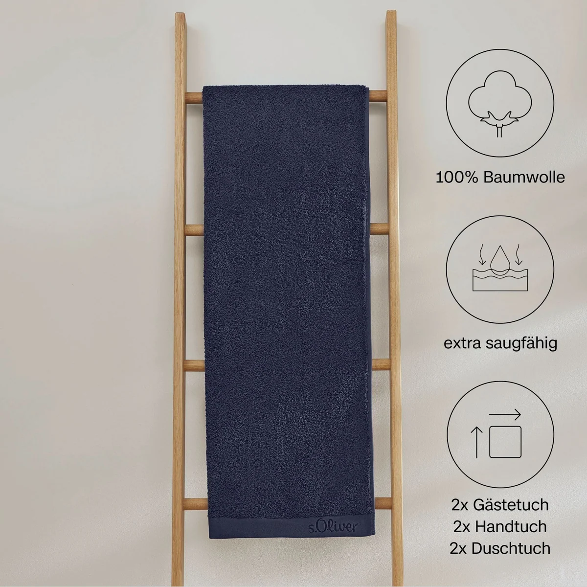s.Oliver Handtuch Set, 600 g/m², 100% Baumwolle, 6-teilig 2