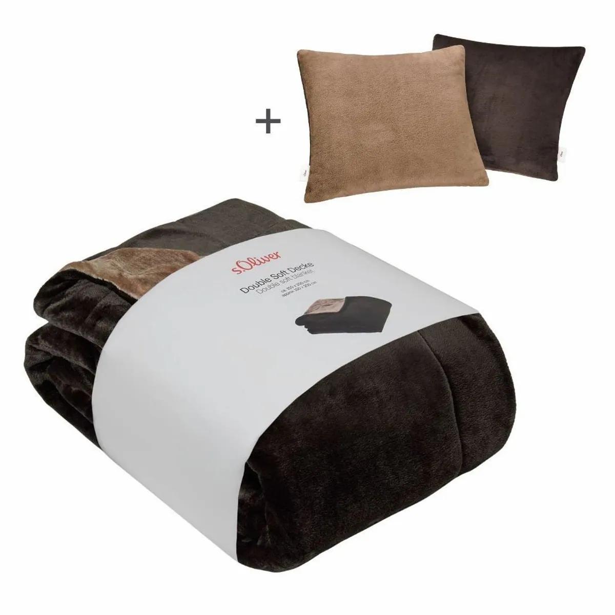 s.Oliver Doublesoft Wohndecke, Mikrofaser, maschinenwaschbar, 150x200 cm